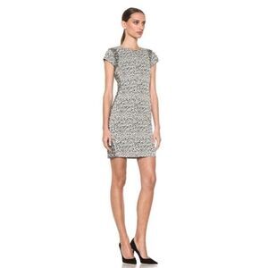 DVF Diane Von Furstenberg‎ PELE SNAKE Wave Jacquard Dress Black Cream Size 8